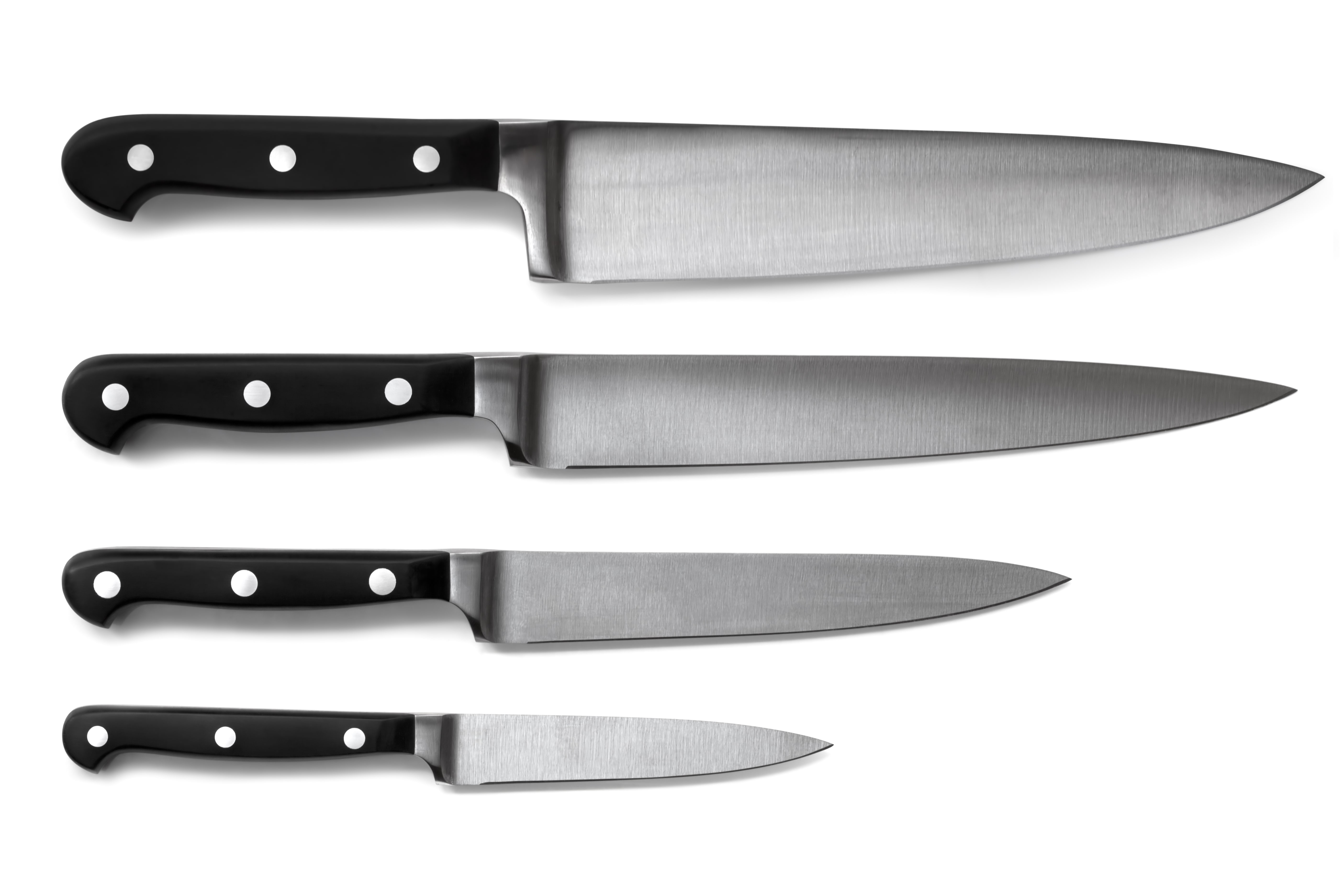 Четверо ножей. Кухонный нож на белом фоне. Ножик кухонный на белом фоне. Нож металлический кухонный. Боевой кухонный нож.